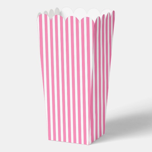 Roze en Witte Popcorn Verjaardagsfeestje Bedankdoosjes (Voorkant)