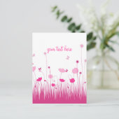 Roze en Witte Poppies Meadow Script Briefkaart (Staand voorkant)
