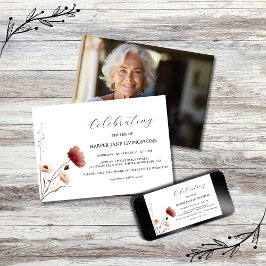 Roze en Witte Poppy begrafenismonument Kaart