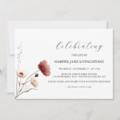 Roze en Witte Poppy begrafenismonument Kaart (Voorkant)