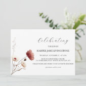 Roze en Witte Poppy begrafenismonument Kaart (Staand voorkant)