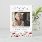 Roze en Witte Poppy begrafenisprogramma Kaart (Staand voorkant)