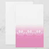 Roze en witte poten met krantenpapier achtergrond briefpapier (Voorkant / Achterkant)