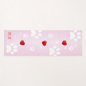 Roze en witte poten met rode harten yogamat (Voorkant (horizontaal))