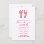 Roze en witte Prints Baby shower Kaart (Voorkant / Achterkant)