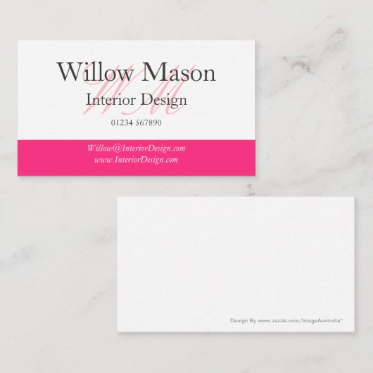 Roze en witte professionele Visitekaartje (Voorkant / Achterkant)