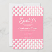 Roze en witte puzzel geruit zoet 16 kaart (Voorkant)