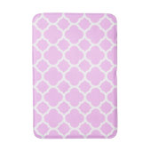 Roze en witte Quatrefoil Patroon Badmat (Voorkant Verticaal)