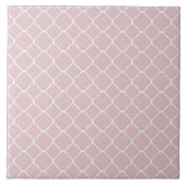 roze en witte quatrefolie tegeltje (Voorkant)