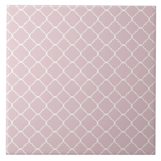 roze en witte quatrefolie tegeltje (Voorkant)