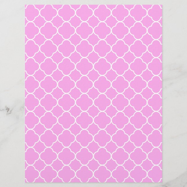 Roze en witte quatrefoliepatroon (Voorkant)