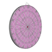 Roze en witte quatrefoliepatroon dartbord (Voorkant Links)
