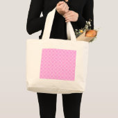 Roze en witte quatrefoliepatroon grote tote bag (Voorkant (product))