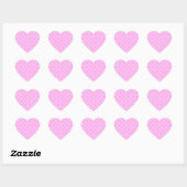 Roze en witte quatrefoliepatroon hart sticker (Vel)