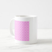 Roze en witte quatrefoliepatroon koffiemok (Voorkant links)