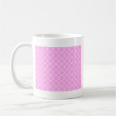 Roze en witte quatrefoliepatroon koffiemok (Links)