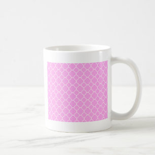 Roze en witte quatrefoliepatroon koffiemok
