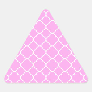 Roze en witte quatrefoliepatroon sticker