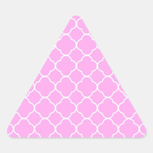 Roze en witte quatrefoliepatroon sticker (Voorkant)