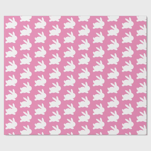 Roze en witte rabbit easter-pakpapier cadeaupapier (Vlak)