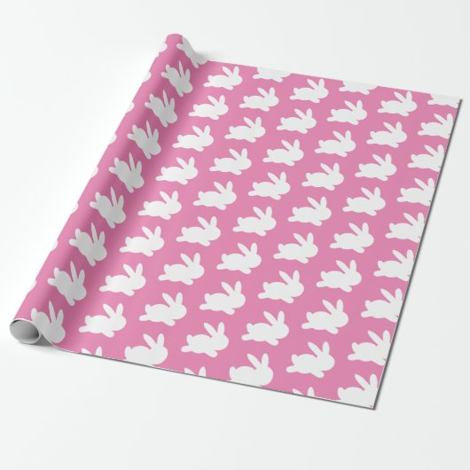 Roze en witte rabbit easter-pakpapier cadeaupapier (Uitgerold)