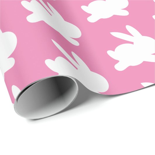 Roze en witte rabbit easter-pakpapier cadeaupapier (Rol Hoek)