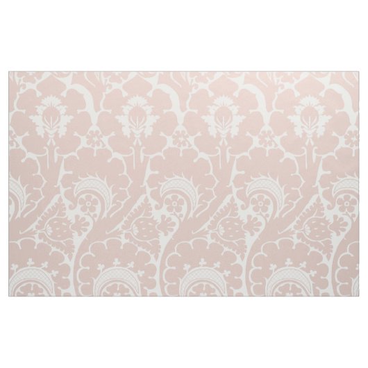 Roze en Witte Renaissance Bloem Stof (Fat Quarter)
