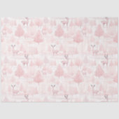 Roze en witte rendieren en kerstbomen tissuepapier (Voorkant)