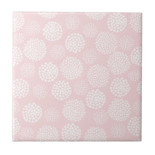 Roze en witte retrocute pasta keramische tegel tegeltje