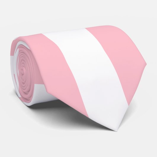 Roze en witte reus Diagonale Chevron Stropdas (Opgerold)