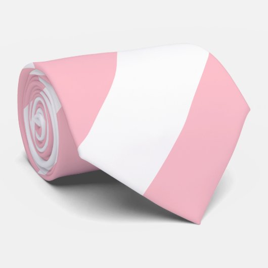 Roze en witte reus diagonale strepen Stropdas (Opgerold)