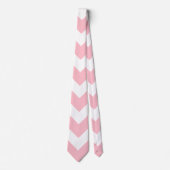 Roze en Witte Reuzengrootte Chevron Stropdas (Voorkant)