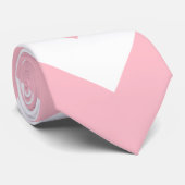 Roze en Witte Reuzengrootte Chevron Stropdas (Opgerold)