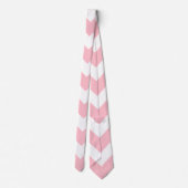 Roze en Witte Reuzengrootte Chevron Stropdas (Achterkant)