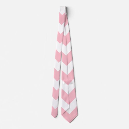 Roze en Witte Reuzengrootte Chevron Stropdas (Achterkant)