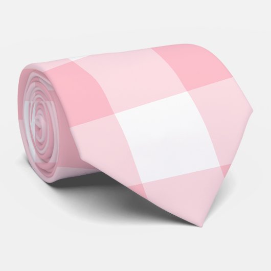 Roze en Witte Reuzengrootte Gingham controleert St Stropdas (Opgerold)