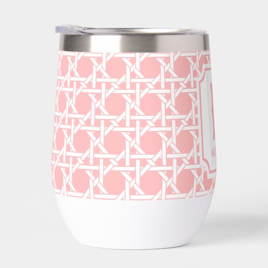 Roze en witte riet | rotan | Monogram (Rechts)