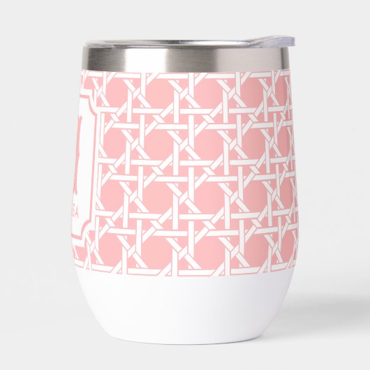 Roze en witte riet | rotan | Monogram (Links)
