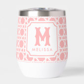 Roze en witte riet | rotan | Monogram (Voorkant)