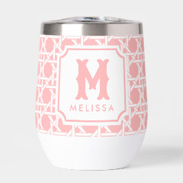 Roze en witte riet | rotan | Monogram