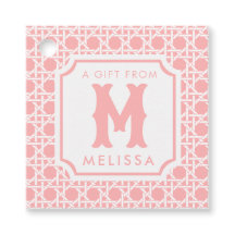 Roze en witte riet | rotan | Monogram