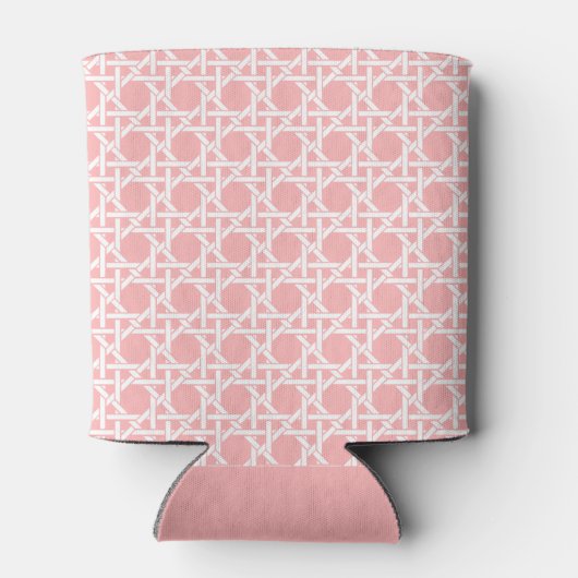 Roze en witte riet | rotan | Monogram Blikjeskoeler (Achterkant)