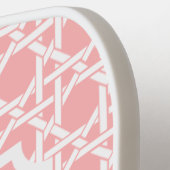 Roze en witte riet | rotan | Monogram Pickleball Paddle (Links Detail)