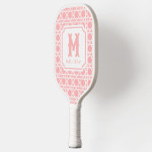 Roze en witte riet | rotan | Monogram Pickleball Paddle (Links)