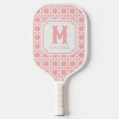 Roze en witte riet | rotan | Monogram Pickleball Paddle (Voorkant)