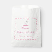 Roze en witte Rocking Horse Bedankzakje (Voorkant)