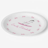 Roze en witte Rocking Horse Papieren Bordje (Gekanteld)