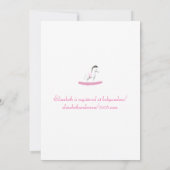 Roze en witte Rocking Horse Shower-uitnodiging Kaart (Achterkant)