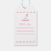 Roze en witte Rocking Horse Theme Gift Label Cadeaulabel (Achterkant)