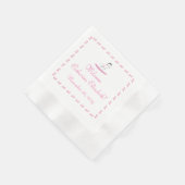 Roze en witte Rocking Horse Theme Gift Label Servet (Hoek)